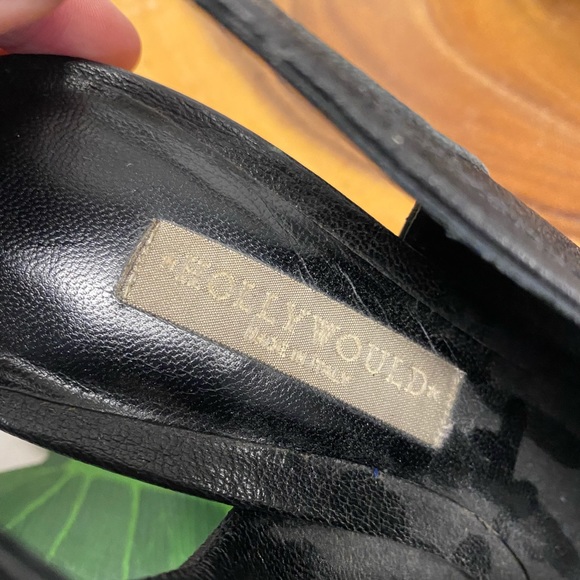 Hollywould Made In Italy Leather Lace Ip Peep Toe Heels - Picture 10 of 12